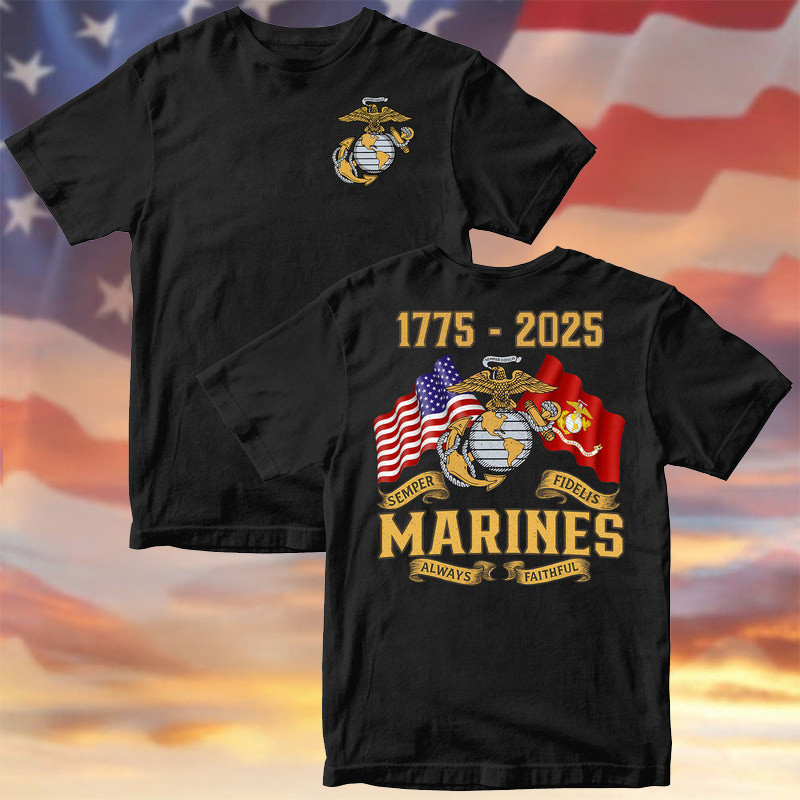 US Marine Corps 250 Years Semper Fi Shirt 250Th Anniversary USMC Merch Veterans Gifts 2025 - Tradiviet - Image 2
