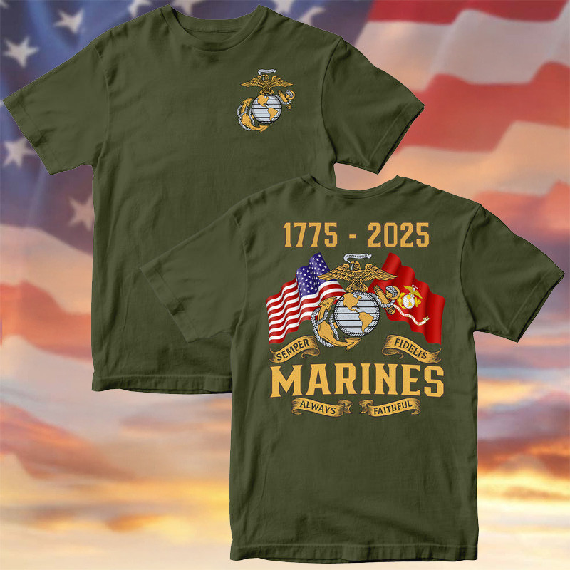 US Marine Corps 250 Years Semper Fi Shirt 250Th Anniversary USMC Merch Veterans Gifts 2025 - Tradiviet
