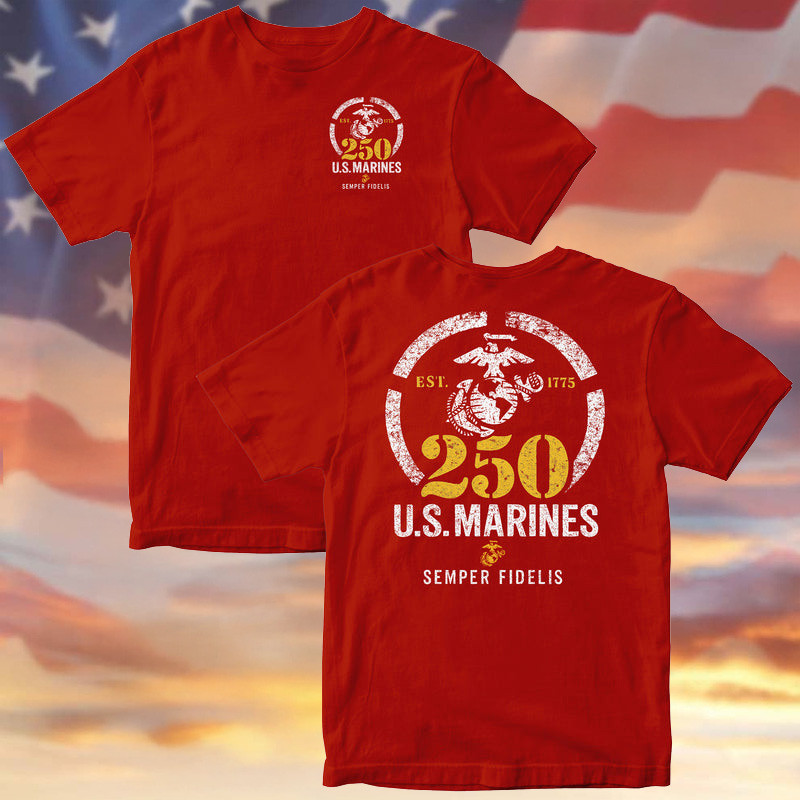 US Marine Corps 250 Years Shirt 250Th Anniversary USMC Merch Best Veterans Day Gifts 2025 - Tradiviet