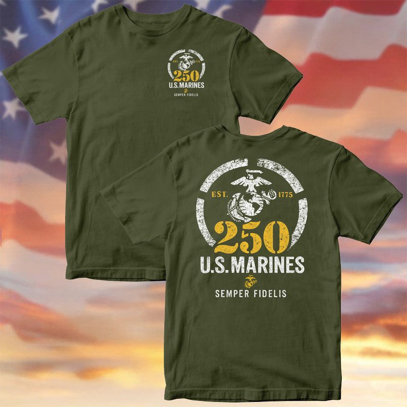 US Marine Corps 250 Years Shirt 250Th Anniversary USMC Merch Best Veterans Day Gifts 2025 - Tradiviet - Image 2