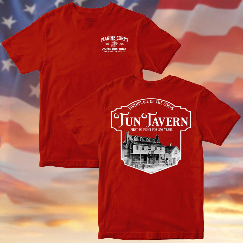US Marine Corps 250th Birthday Tun Tavern T-Shirt 2025 Veterans Day Gifts For Marines - Tradiviet - Image 2