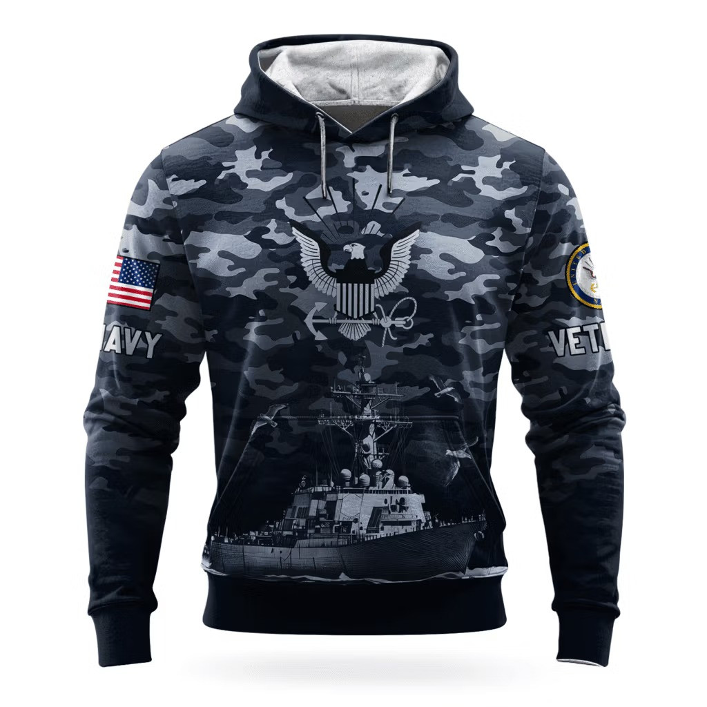 US Navy 250Th Anniversary Camo Hoodie 1775 2025 USN Merch Apparel Gifts For Veterans Day - Tradiviet