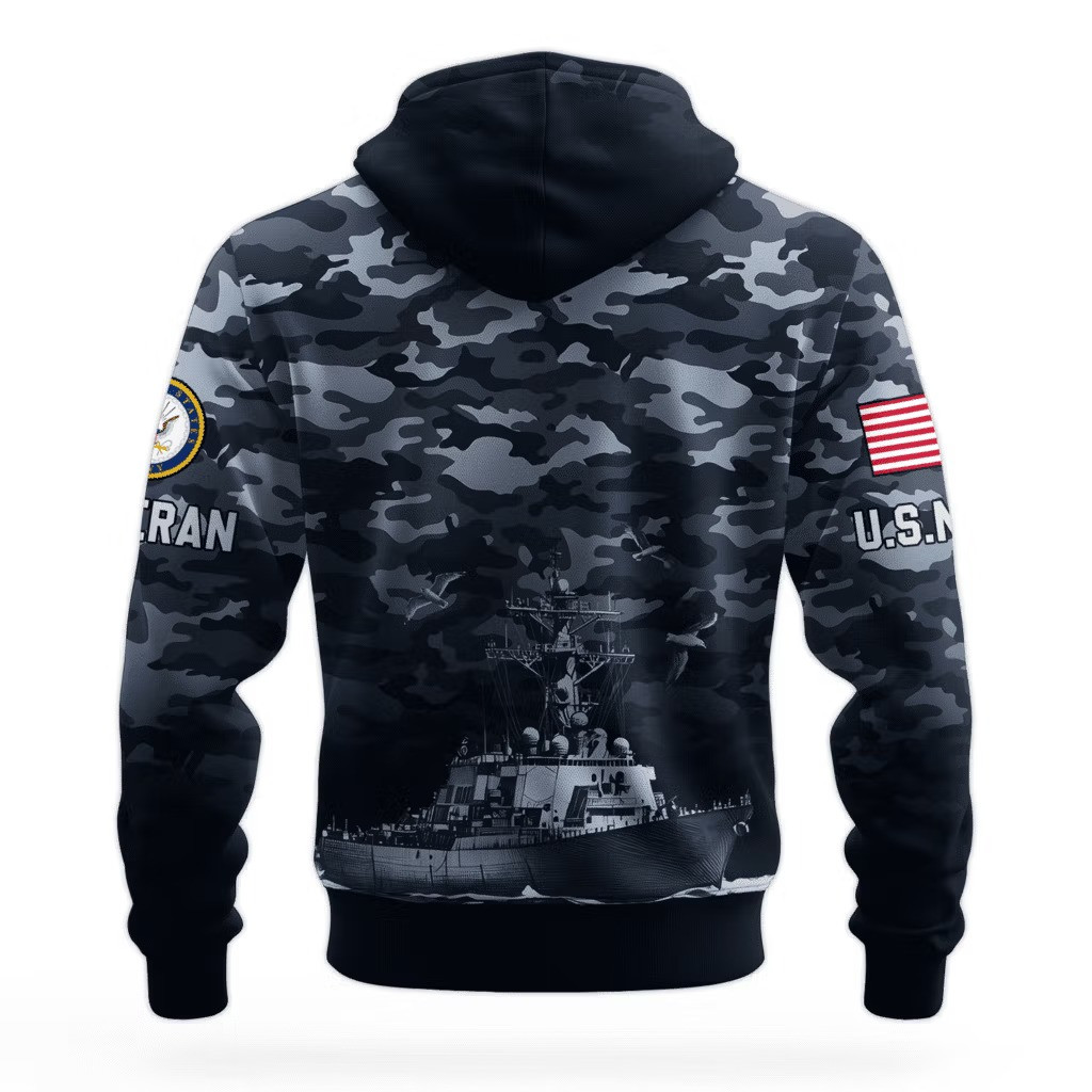 US Navy 250Th Anniversary Camo Hoodie 1775 2025 USN Merch Apparel Gifts For Veterans Day - Tradiviet - Image 2