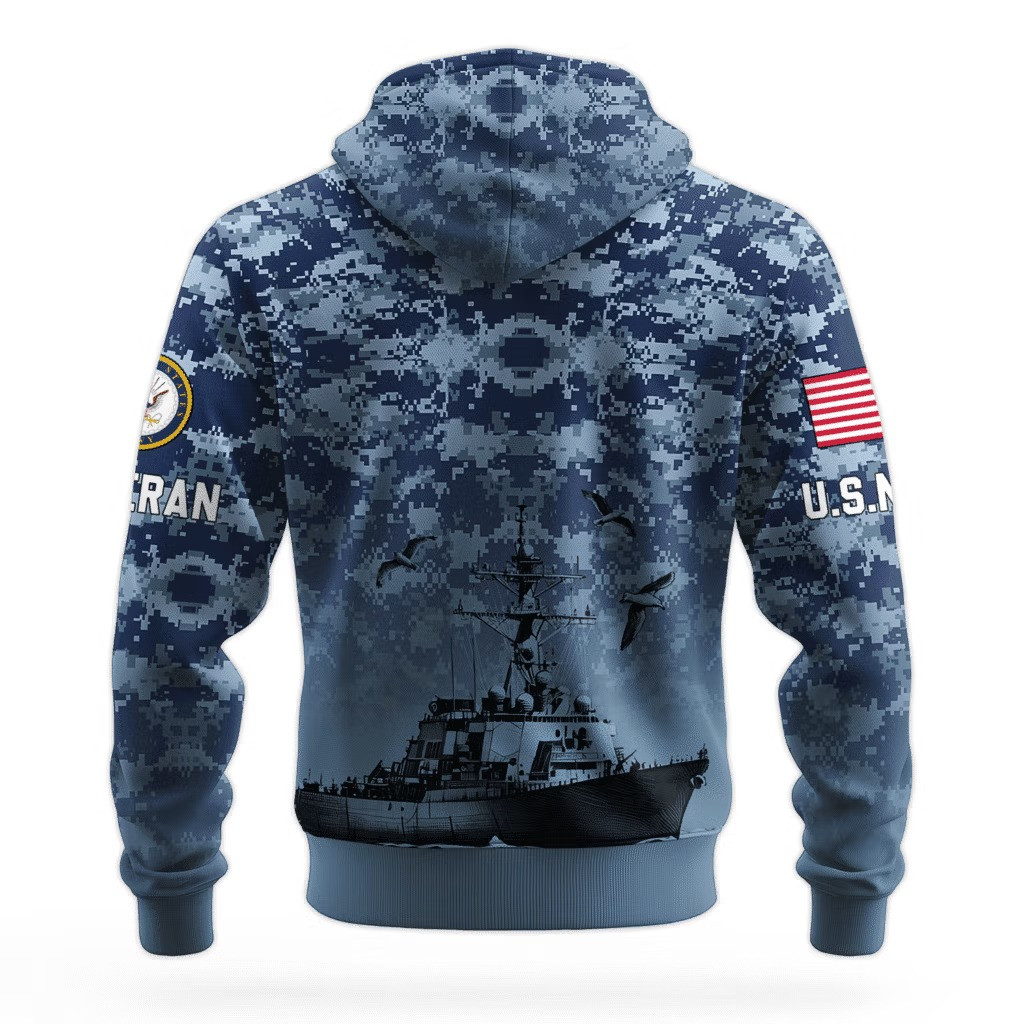 US Navy 250Th Anniversary Camo Hoodie 1775 2025 USN Merch Good Gifts For Veterans Day - Tradiviet - Image 2