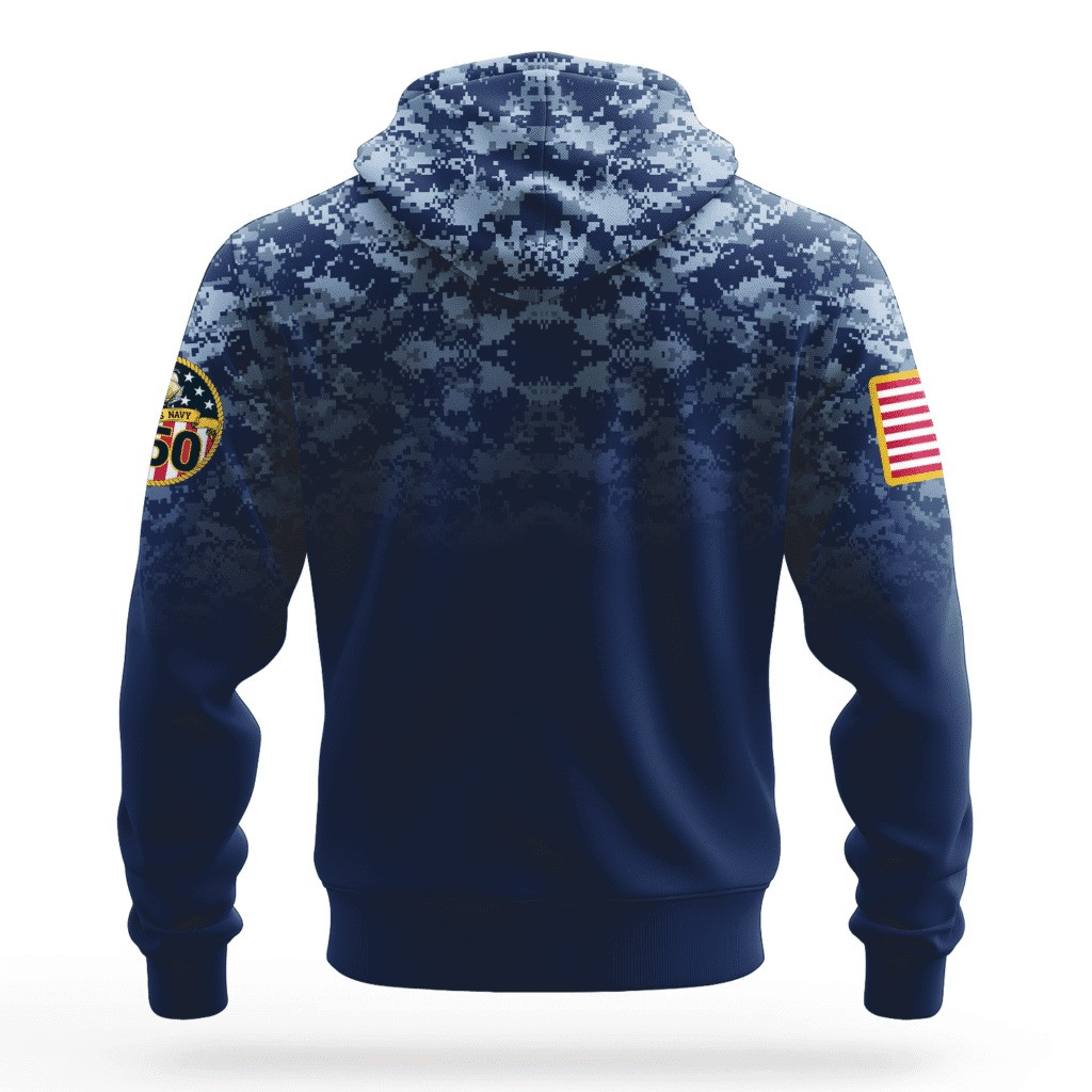 US Navy 250Th Anniversary Camo Hoodie 1775 2025 USN Merch Navy Veteran Gifts For Sailor - Tradiviet - Image 2