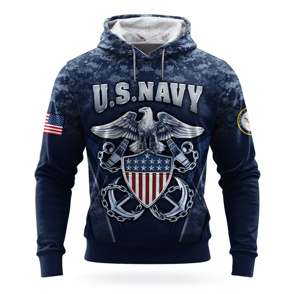 US Navy 250Th Anniversary Camo Hoodie 1775 2025 USN Merch Unique Navy Veteran Gift Ideas - Tradiviet