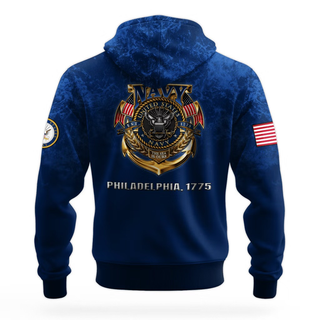US Navy 250Th Anniversary Hoodie 1775 2025 USN Apparel Unique Gifts For Navy Veterans - Tradiviet - Image 2