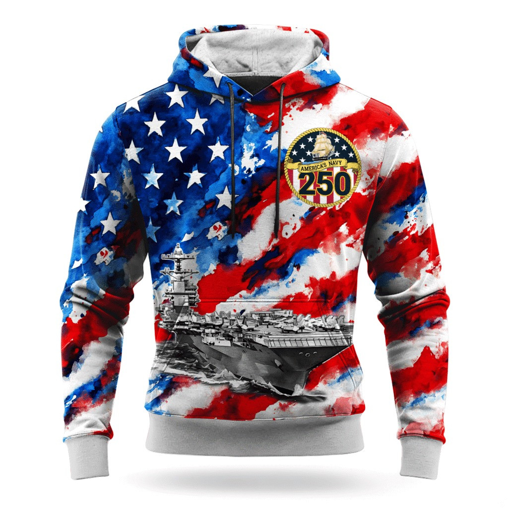 US Navy 250Th Anniversary Hoodie 1775 2025 USN Merch Best Gift Ideas For Navy Veterans - Tradiviet