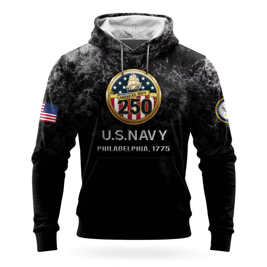 US Navy 250Th Anniversary Hoodie 1775 2025 USN Merch Navy Veteran Apparel Best Gift Ideas - Tradiviet