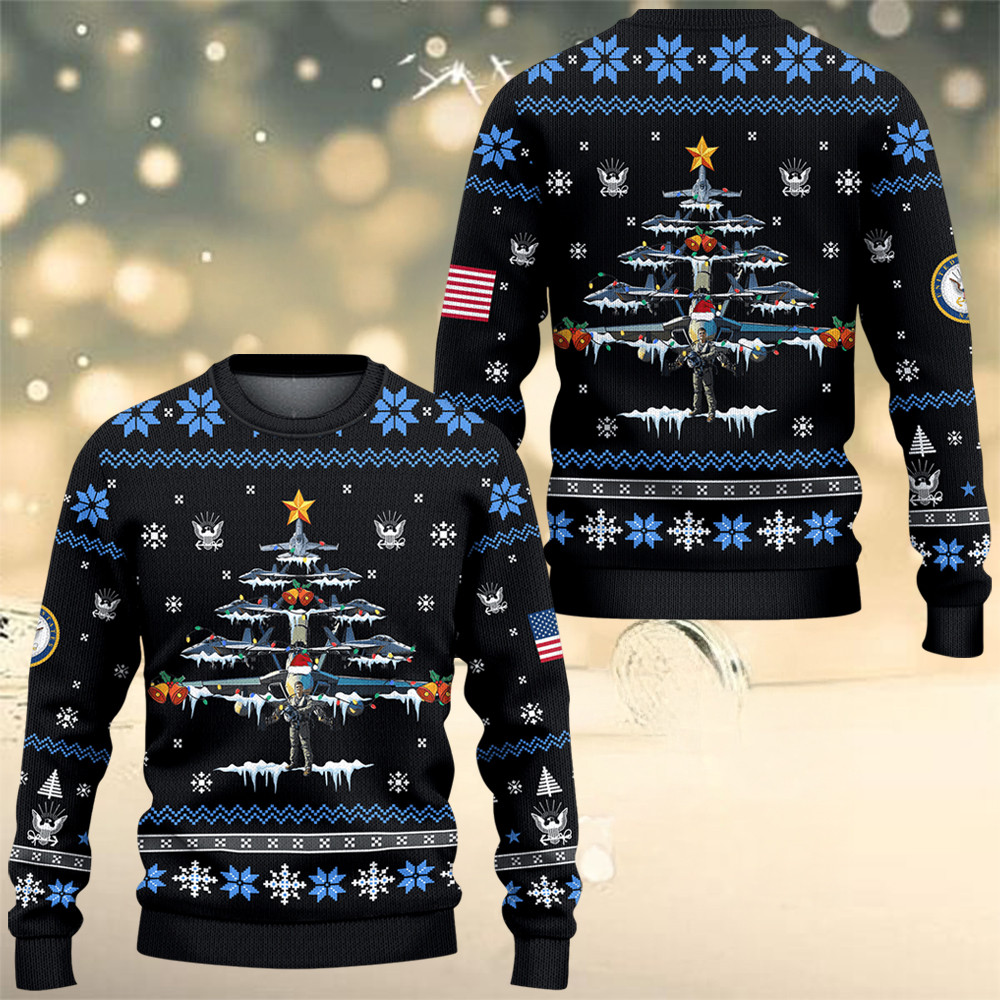 US Navy 250Th Anniversary Ugly Christmas Sweater Xmas Merch Gifts For Navy Veterans - Tradiviet