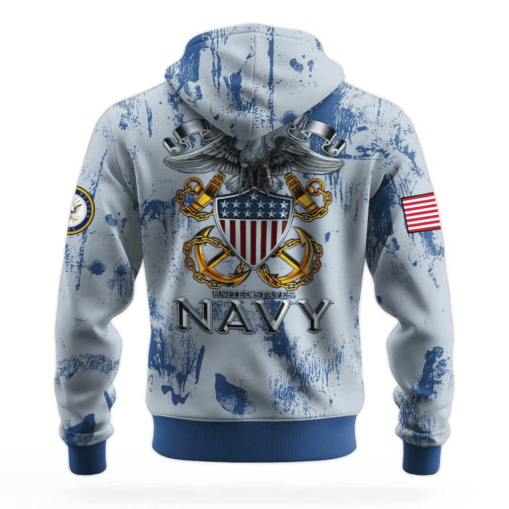 US Navy Forged By The Sea 250Th Anniversary Hoodie 1775 2025 USN Merch Veteran Gift Ideas - Tradiviet - Image 2