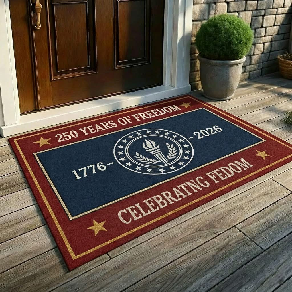 USA 250 Years Of Freedom 1776 2026 Doormat America Celebrating Freedom Mat Gifts For Mom - Tradiviet