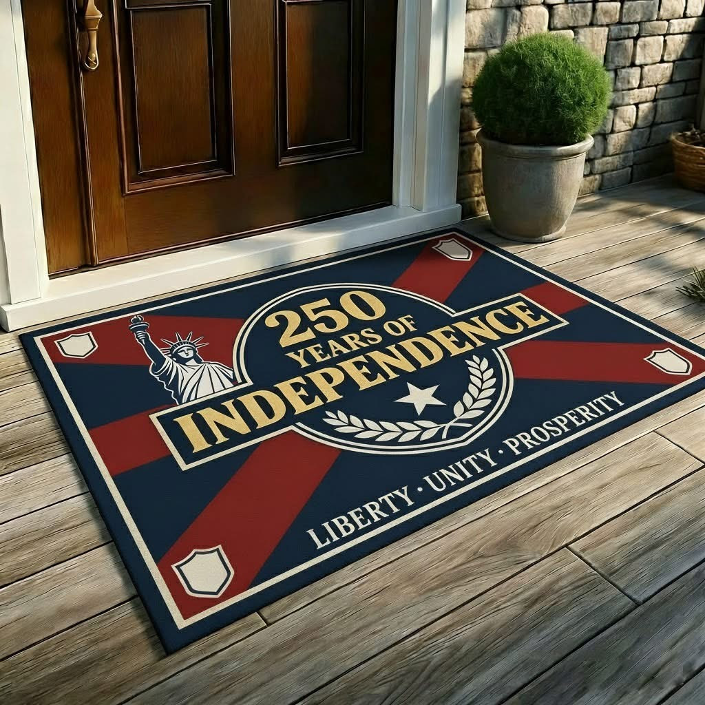 USA 250 Years Of Independence Doormat Liberty Unity Prosperity Mat Gifts For Family - Tradiviet