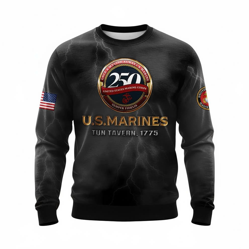 USMC 250Th Anniversary 1755 2025 Sweatshirt Marine Corps Merch Xmas Gifts For Veterans - Tradiviet - Image 2