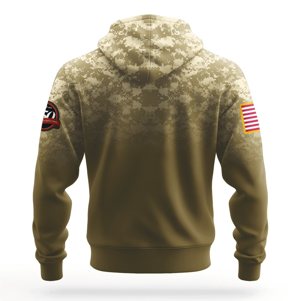 USMC 250Th Anniversary Camo Hoodie 1775 2025 Marine Corps Veteran Clothing Christmas Gifts - Tradiviet - Image 2