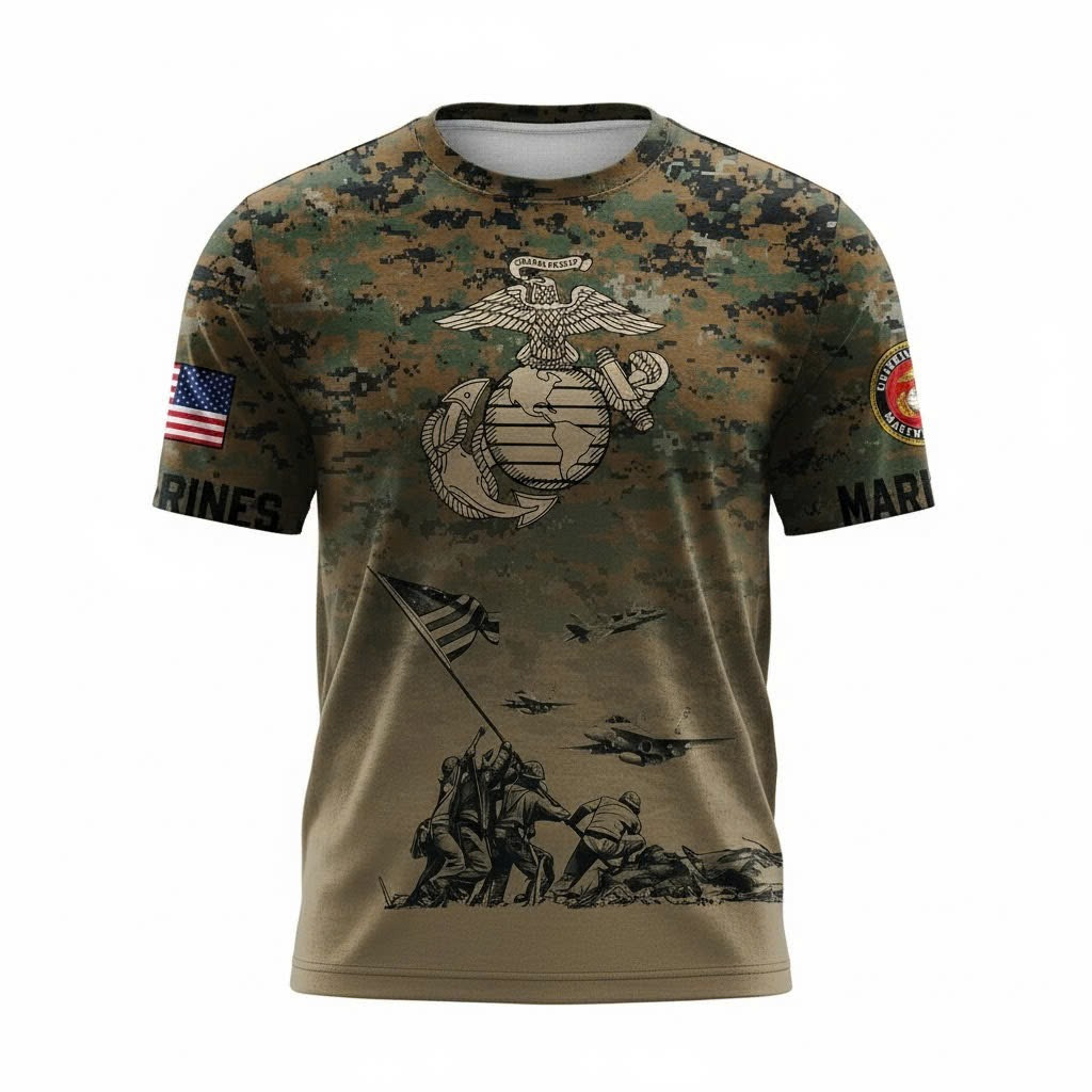 USMC 250Th Anniversary Camo Hoodie Marine Corps Veteran Clothing Best USMC Christmas Gifts - Tradiviet - Image 3