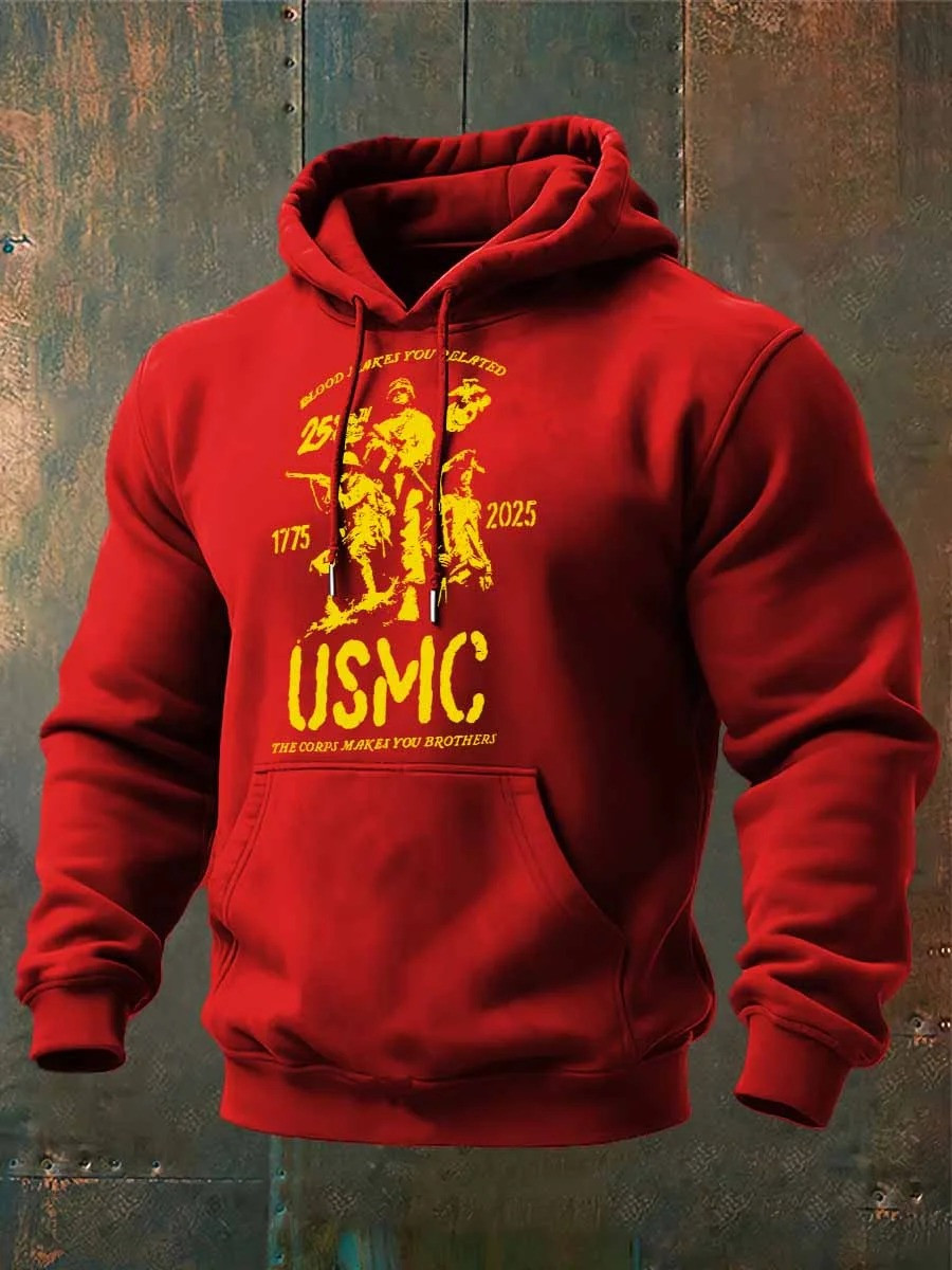 USMC 250th Anniversary Hoodie 1775 2025 Marine Corps Veteran Apparel Gifts For Brotherhood - Tradiviet - Image 2