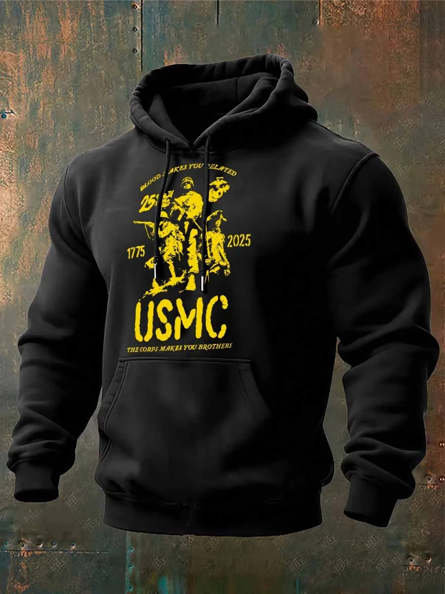 USMC 250th Anniversary Hoodie 1775 2025 Marine Corps Veteran Apparel Gifts For Brotherhood - Tradiviet