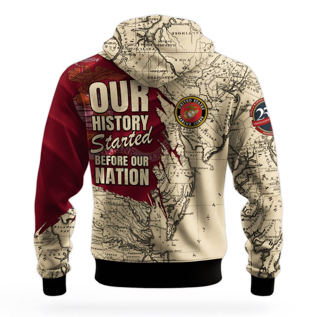 USMC 250Th Anniversary Hoodie 1775 2025 Marine Corps Veteran Clothing Unique Gifts For Vets - Tradiviet - Image 2