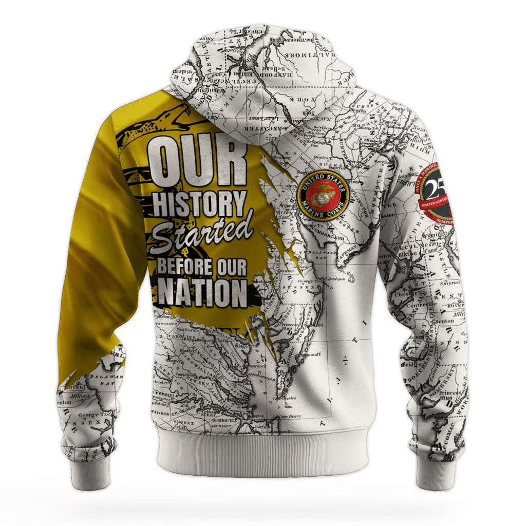 USMC 250Th Anniversary Hoodie Marine Corps Veteran Clothing Gifts For Veterans Day 2025 - Tradiviet - Image 2