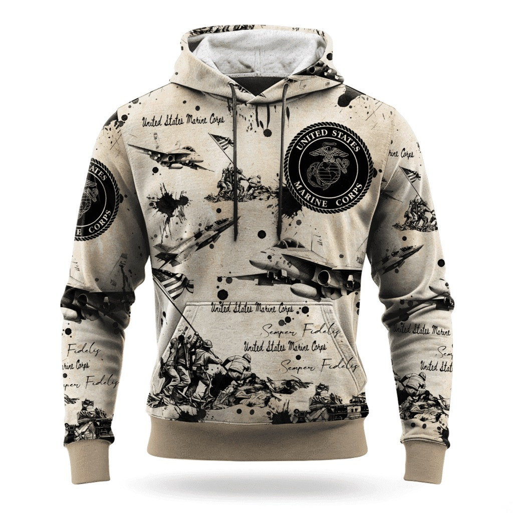 USMC 250Th Anniversary Hoodie Marine Corps Veteran Clothing Unique Gifts For Veterans Day - Tradiviet