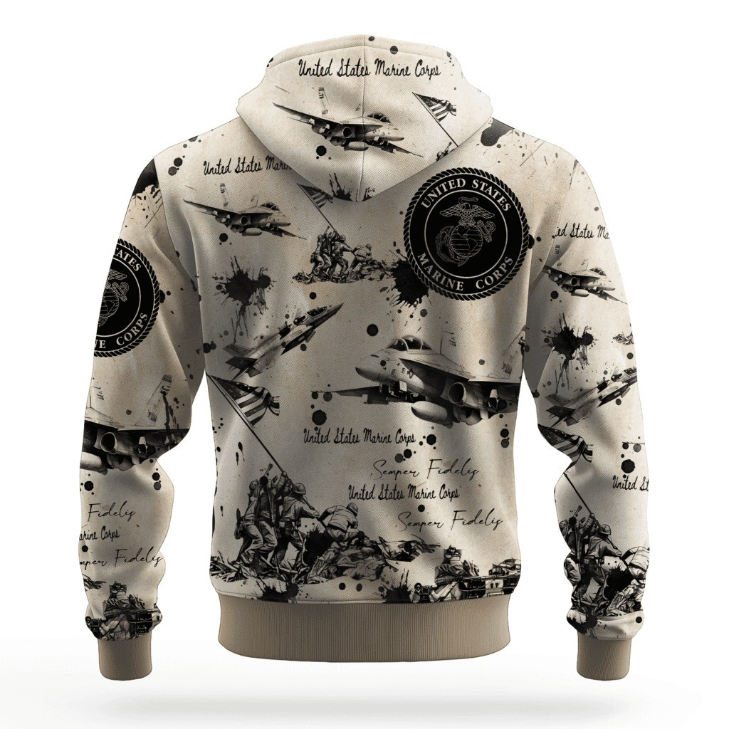 USMC 250Th Anniversary Hoodie Marine Corps Veteran Clothing Unique Gifts For Veterans Day - Tradiviet - Image 2
