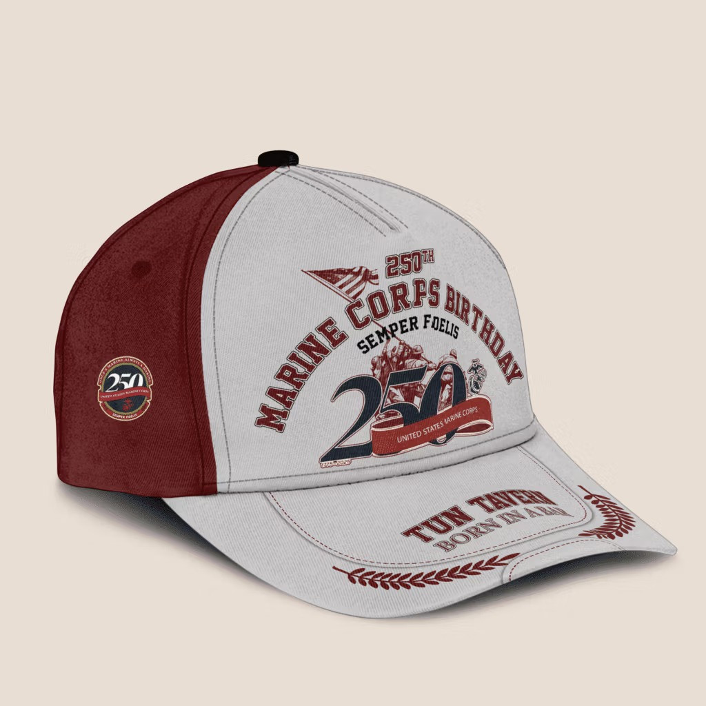 USMC Birthday 250Th Anniversary Hat Marine Corps 1775 2025 Turn Tavern Born In A Bar Cap - Tradiviet - Image 2