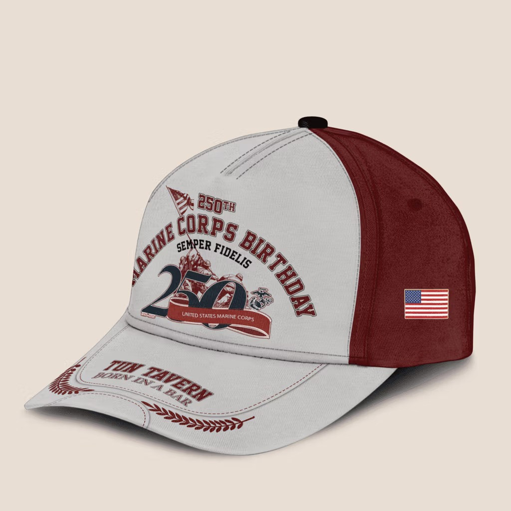 USMC Birthday 250Th Anniversary Hat Marine Corps 1775 2025 Turn Tavern Born In A Bar Cap - Tradiviet - Image 3