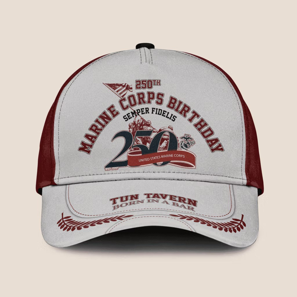 USMC Birthday 250Th Anniversary Hat Marine Corps 1775 2025 Turn Tavern Born In A Bar Cap - Tradiviet