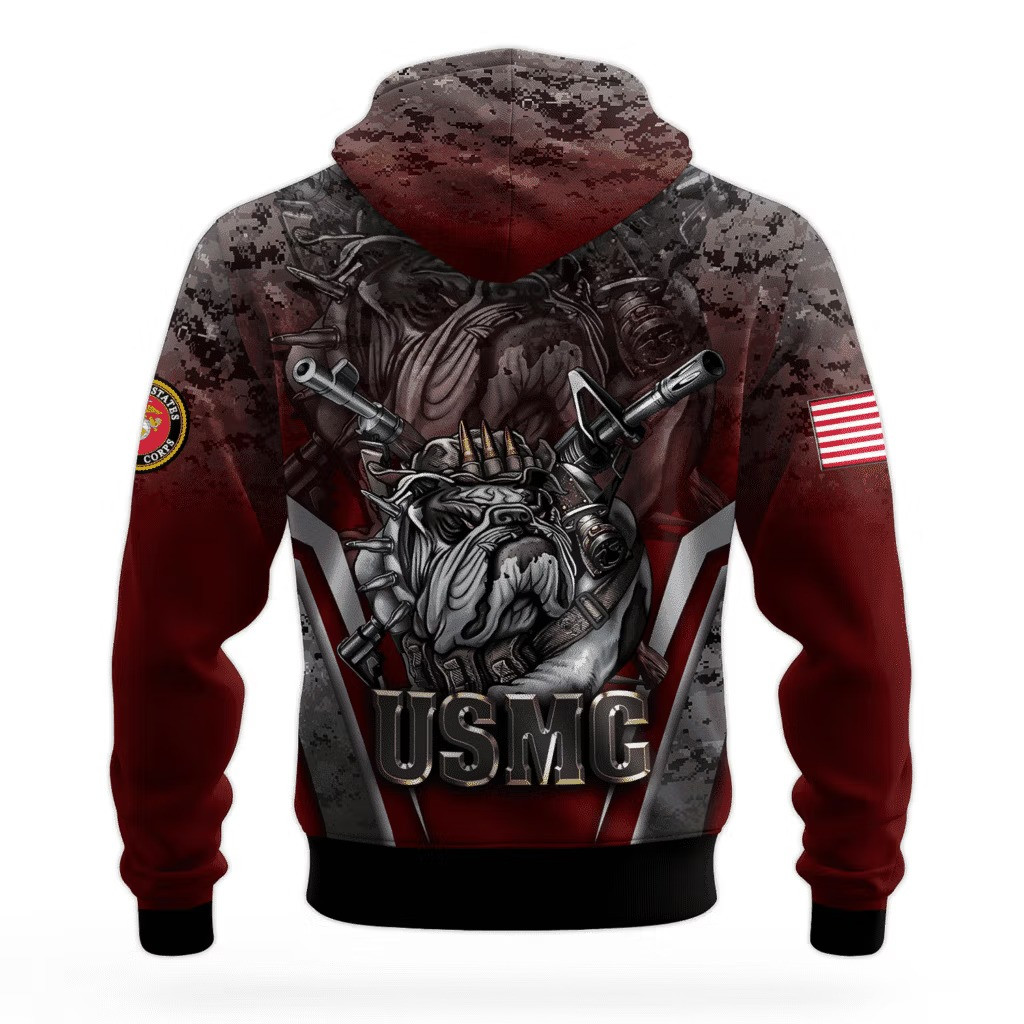 USMC Bulldog Devil Dog 250Th Anniversary Hoodie 1775 2025 Marine Corps Veteran Apparel - Tradiviet - Image 2