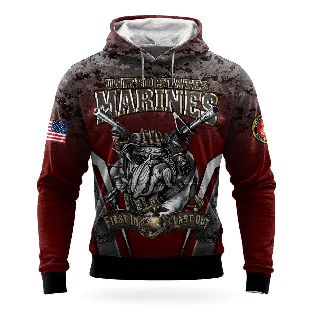 USMC Bulldog Devil Dog 250Th Anniversary Hoodie 1775 2025 Marine Corps Veteran Apparel - Tradiviet