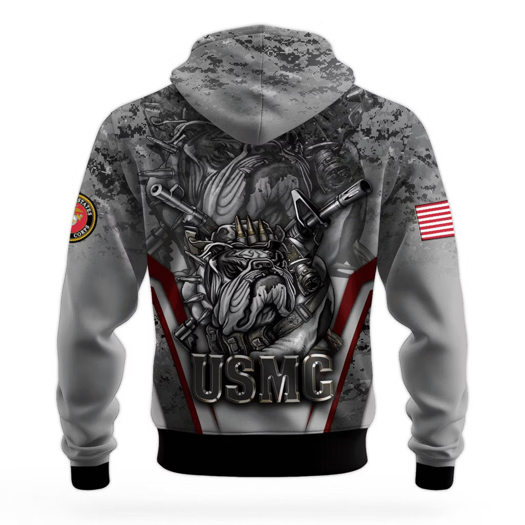 USMC Devil Dog 250Th Anniversary Hoodie 2025 Marine Corps Veteran Apparel Vet's Day Gifts - Tradiviet - Image 2
