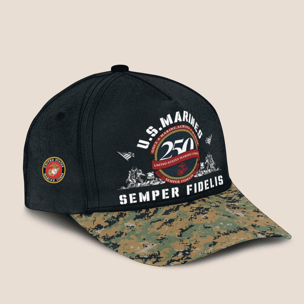 USMC Semper Fi 250Th Anniversary Camo Hat 1775 2025 Marine Corps Gifts For Marine Veterans - Tradiviet - Image 2