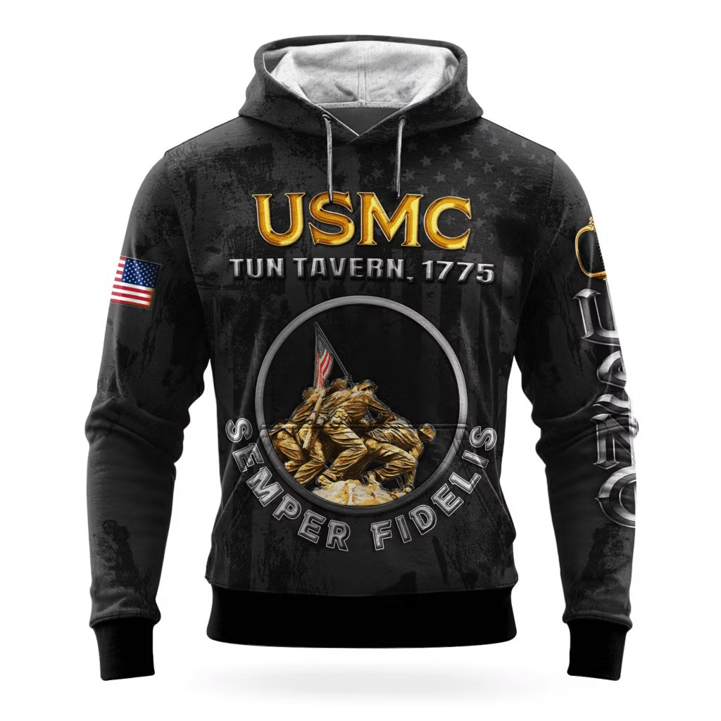 USMC Semper FI 250Th Anniversary Hoodie 1775 2025 Patriotic Marine Corps Veteran Clothing - Tradiviet
