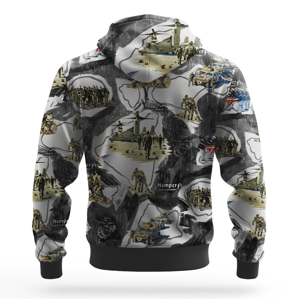 USMC Semper Fi 250Th Anniversary Hoodie Marine Veteran Apparel Unique Marine Corps Gifts - Tradiviet - Image 2