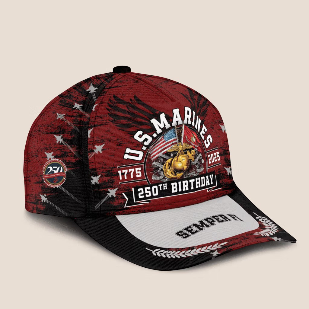 USMC Semper Fi 250Th Birthday Anniversary Hat 1775 2025 Merch Marine Corps Veteran Gifts - Tradiviet - Image 2