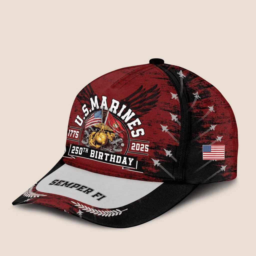 USMC Semper Fi 250Th Birthday Anniversary Hat 1775 2025 Merch Marine Corps Veteran Gifts - Tradiviet - Image 3