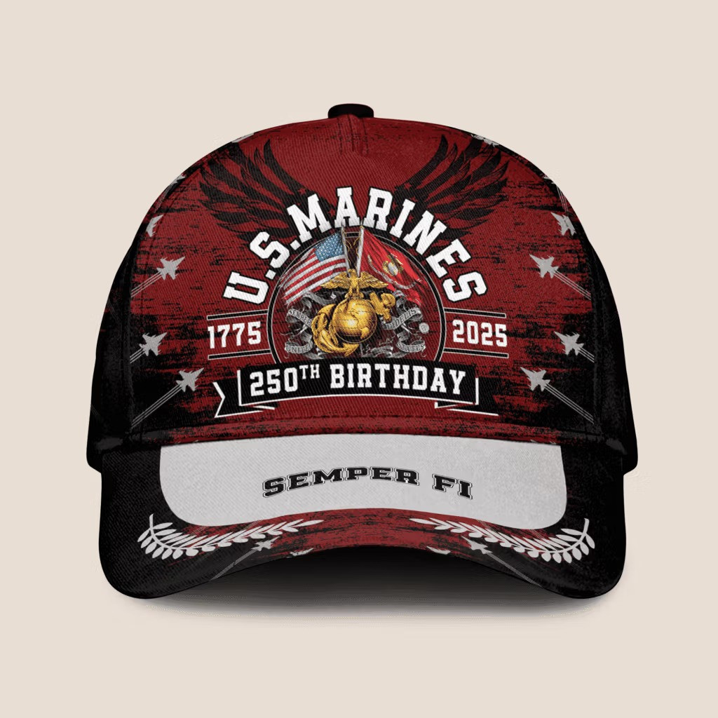 USMC Semper Fi 250Th Birthday Anniversary Hat 1775 2025 Merch Marine Corps Veteran Gifts - Tradiviet