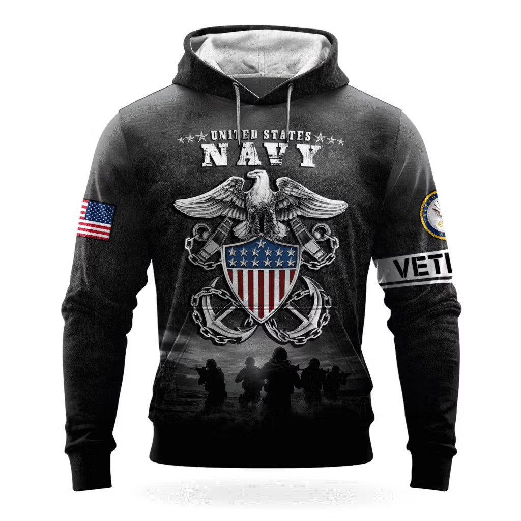 USN Navy Veteran 250Th Anniversary Hoodie Patriotic US Navy Veteran Apparel Gifts 2025 - Tradiviet