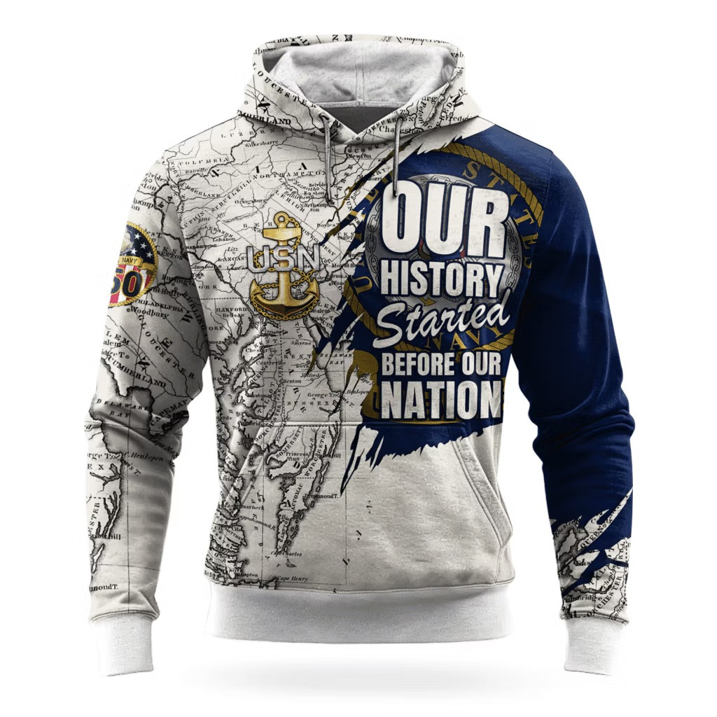 USN Navy Veteran 250Th Anniversary Hoodie Patriotic USN Merch US Navy Retired Apparel - Tradiviet