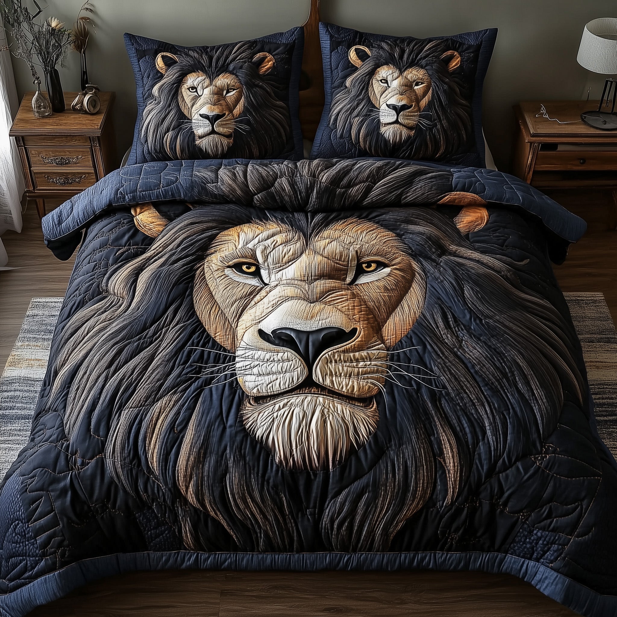 Valor Lion King Quilted Bedding Set Valor Lion Holiday Gift For Valor Lion - Tradiviet
