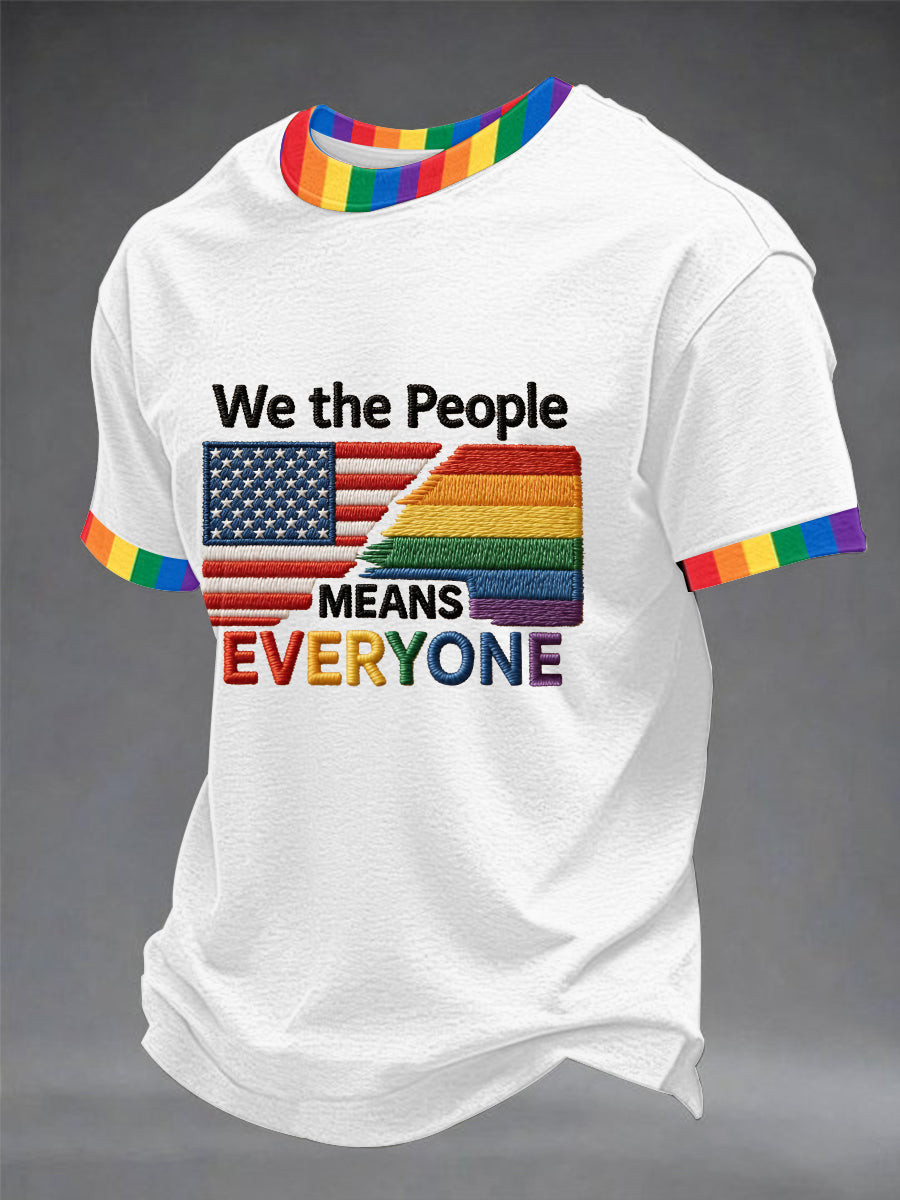 Vibrant Rainbow Trim Shirt Inclusive Equality Pride Merch Unique Gift For LGBTQ+ Community - Tradiviet