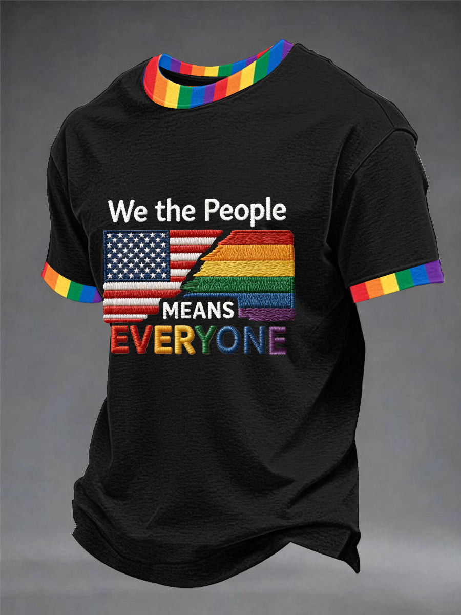 Vibrant Rainbow Trim Shirt Inclusive Equality Pride Merch Unique Gift For LGBTQ+ Community - Tradiviet - Image 2