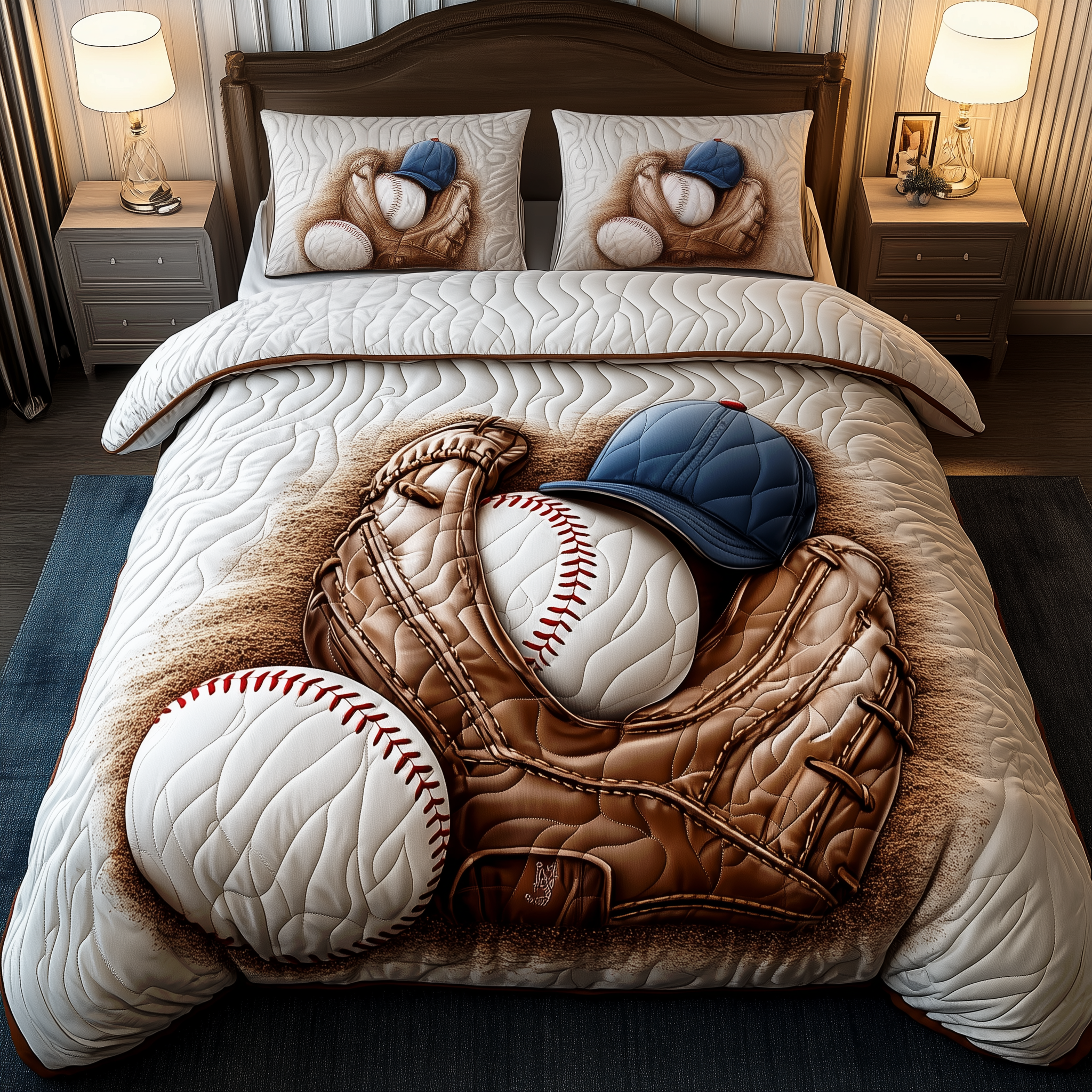 Vintage Baseball Time Quilted Bedding Set Vintage Baseball Statement Gift For Vintage Baseball - Tradiviet