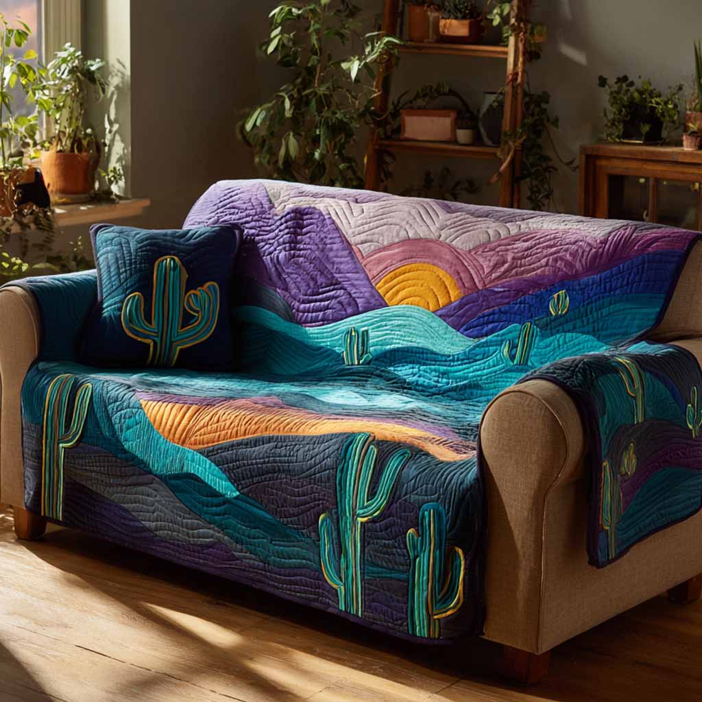 Violet Mesa Quilted Sofa Cover Interior Room Decor Home Gifts For Him - Tradiviet