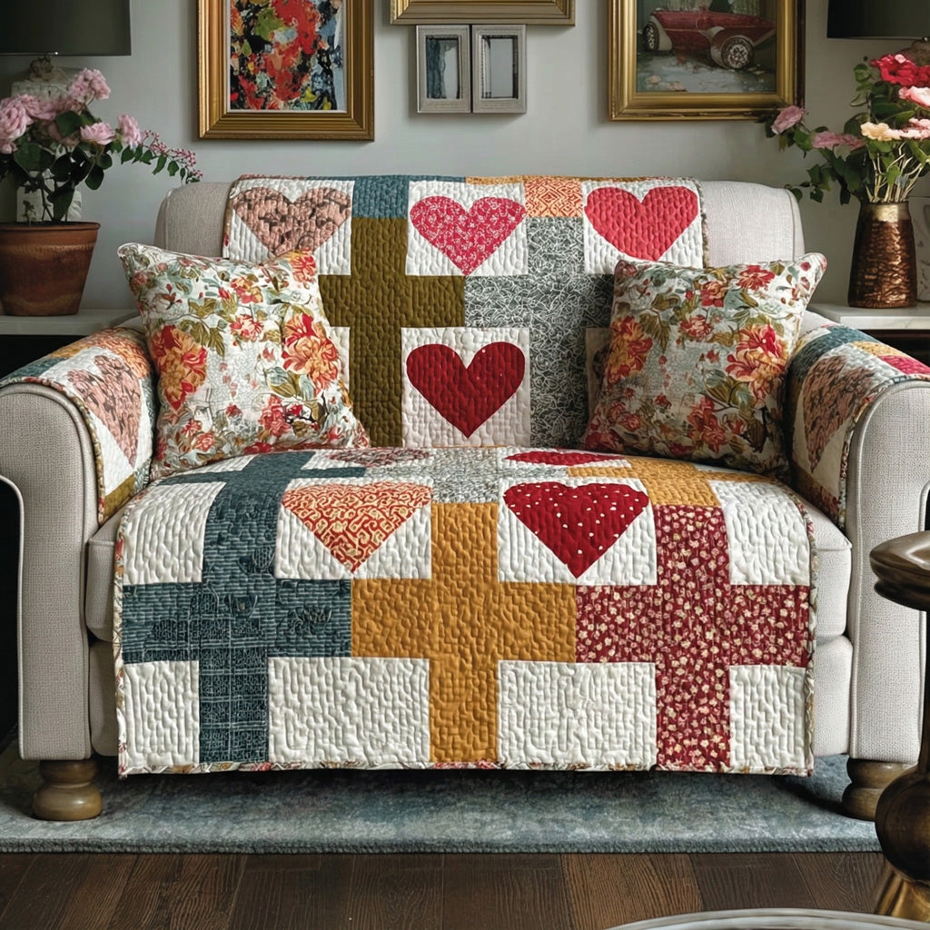 Walk By Faith Quilted Sofa Cover Trendy Home Room Decor Home Gift For Her - Tradiviet