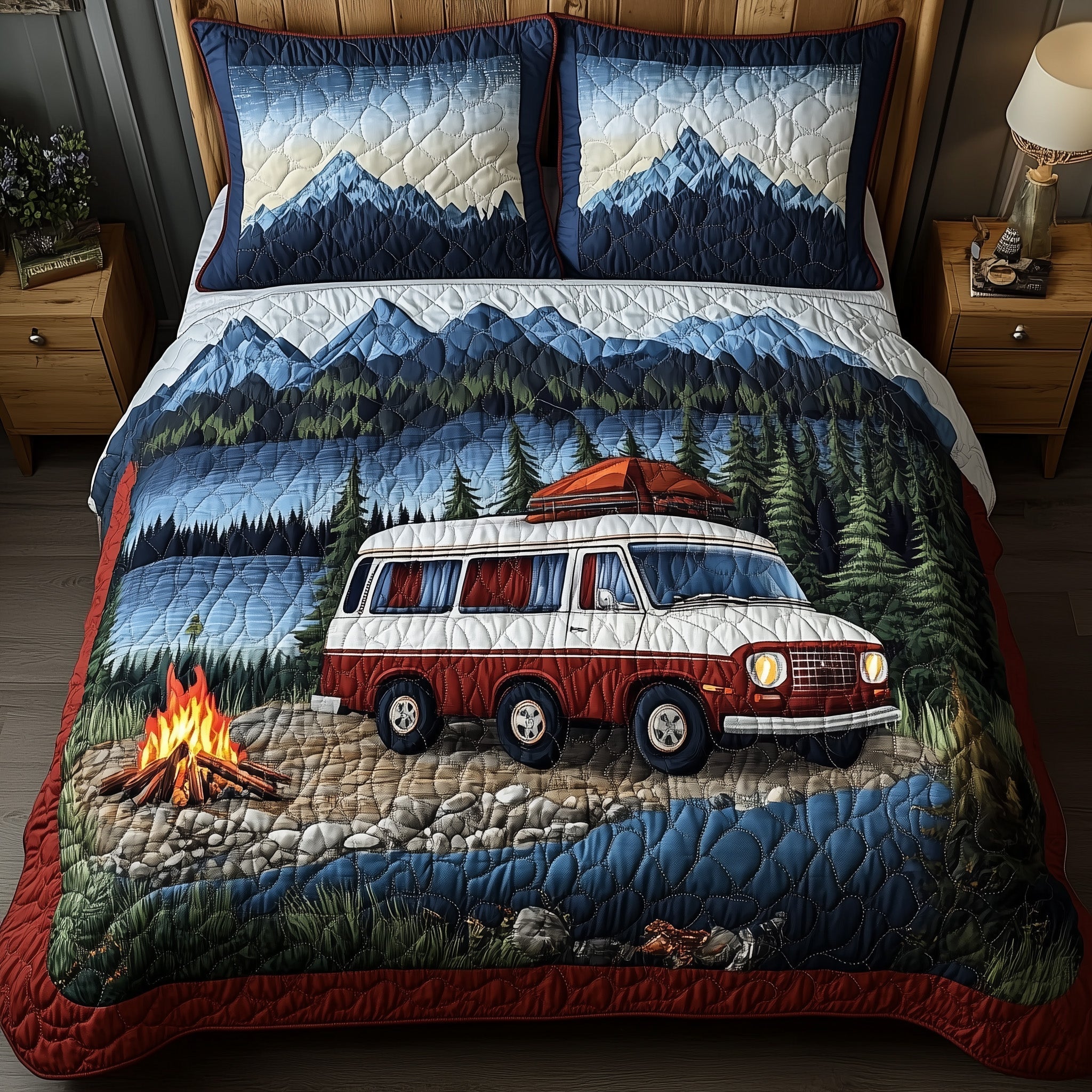 Wanderlust Retreat Quilted Bedding Set Wanderlust Retreat Vista Gift For Wanderlust Lovers - Tradiviet
