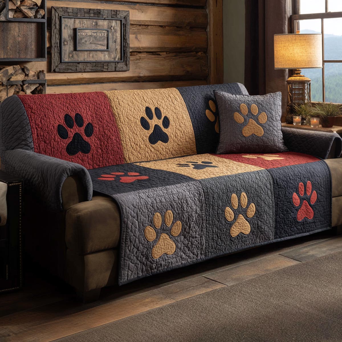 Warm Paws Quilted Sofa Cover Luxury Home Room Decor Gift For Home Decor - Tradiviet