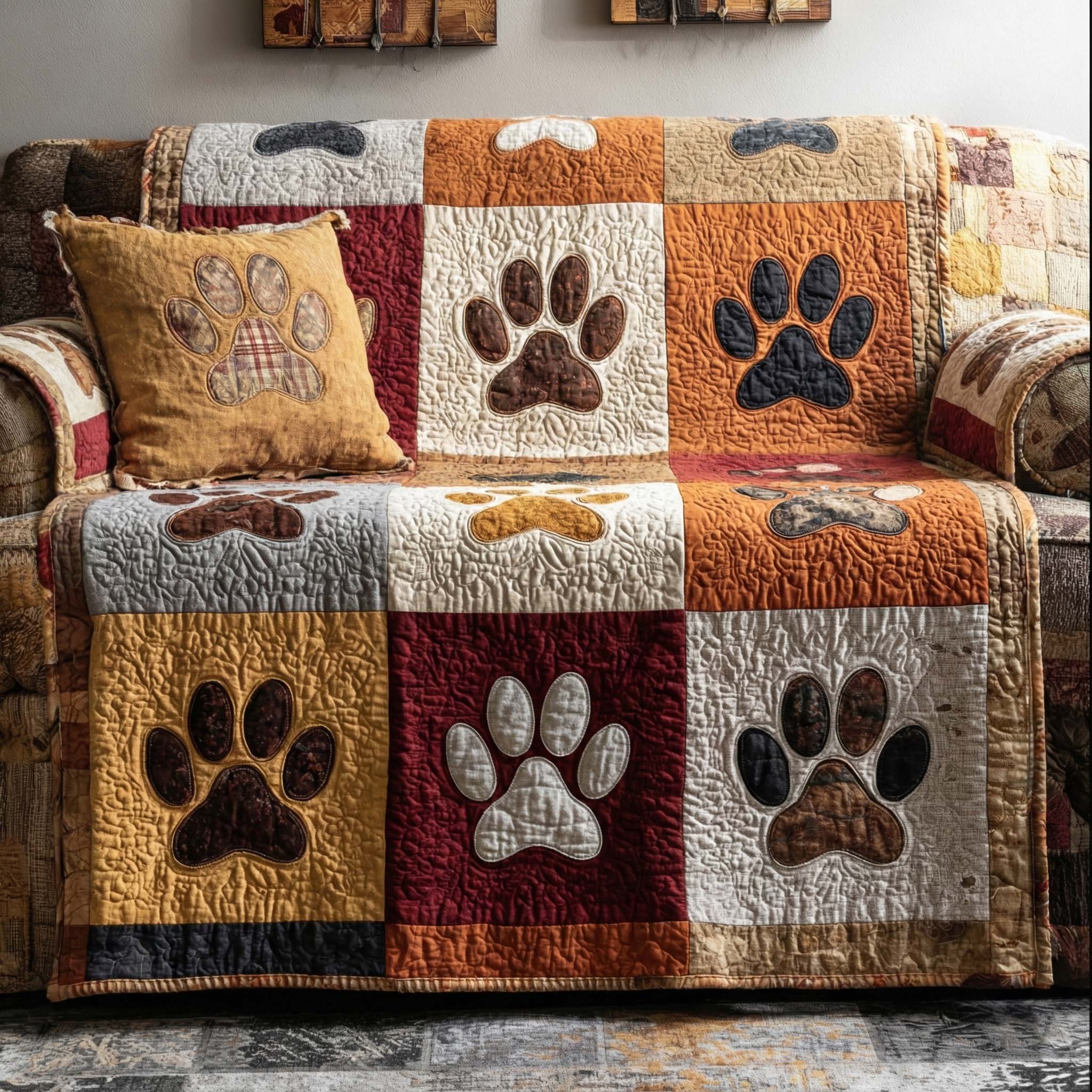 Warm Paws Quilted Sofa Cover Minimalist Home Room Decor Room Gift For Him - Tradiviet