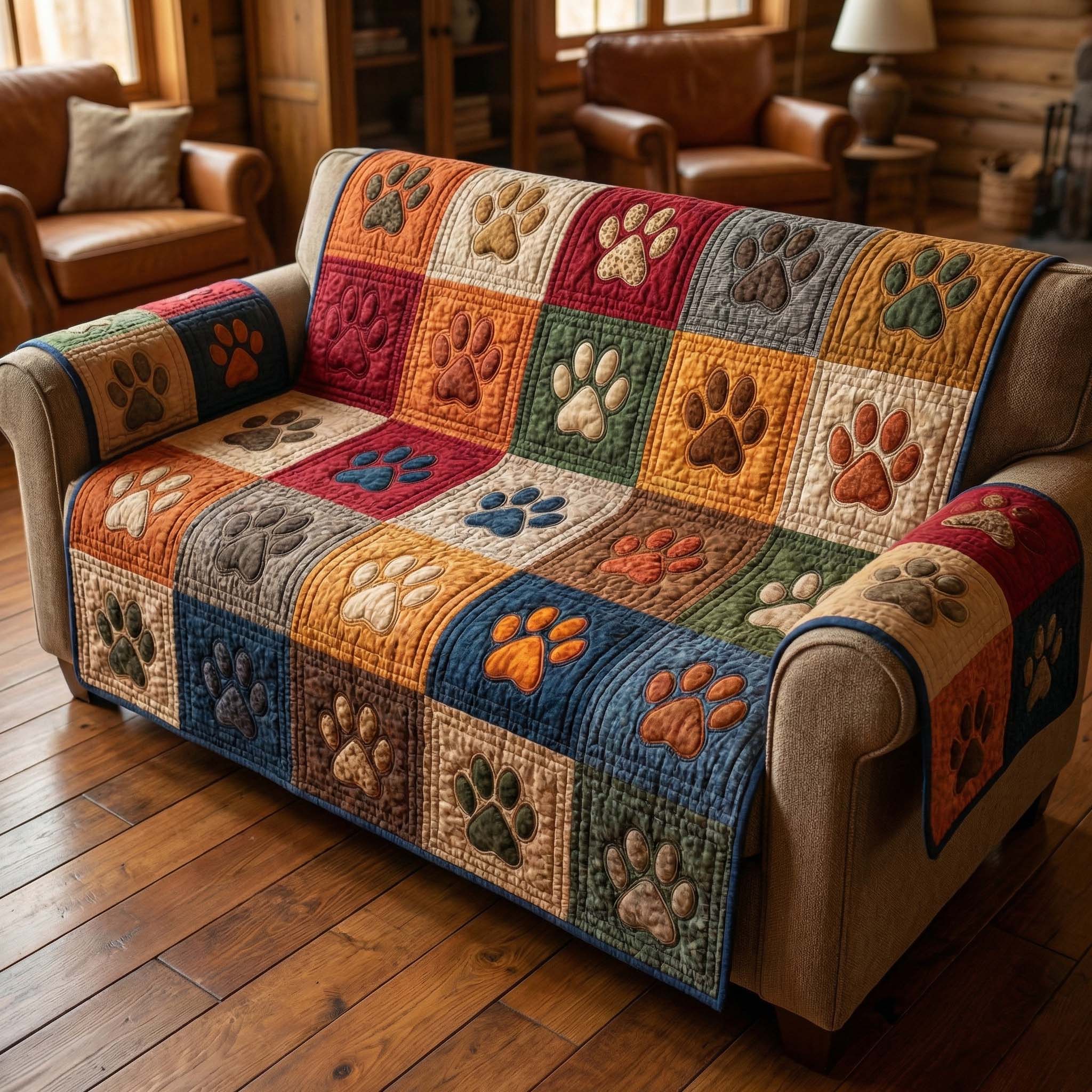 Warm Paws Quilted Sofa Cover Pet Home Couch Cover Gift For Pet Lover - Tradiviet